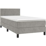 Box spring postelja z vzmetnico svetlo siva 90x200 cm žamet, (20725685) | Shoptok.si