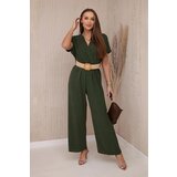 Kesi Jumpsuit with a decorative belt at the khaki-colored waistband Cijene
