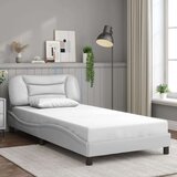  Posteljni okvir z LED lučkami bel 100x203 cm umetno usnje, (21094933) | Shoptok.si