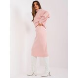 Fashion Hunters Light pink ribbed knit skirt Cene