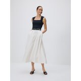 Reserved Midi suknja s pojasom - bijela | shoptok.hr