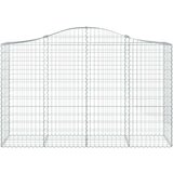  Obokana gabionska košara 14 kos 200x50x120/140cm cinkano železo, (20758059) | Shoptok.si