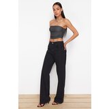 Trendyol Premium Anthracite Strapless Gathered Stretchy Knitted Blouse Cene