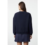 Trendyol Navy Blue Embroidery Raised Sweatshirt | Shoptok.si