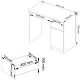 AKORD Piksel Računalniška Miza, Desna Izvedba, Bela, (5000333032) | Shoptok.si