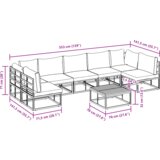 vidaXL Vrtna sedežna garnitura 8 pcs Črna 70 x 70 x 32 cm Aluminij | Shoptok.si