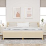  Krevet s opruga kutije s uzglavljem Krema 200 x 200 cm tkanina | shoptok.hr