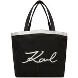 Karl Lagerfeld Shopper torba crna / bijela Cijene