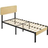  Okvir kreveta 90 x 200 cm s uzglavljem krevet s platformom jednokrevetni krevet s prostorom za pohranu ispod kreveta u