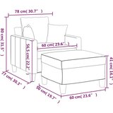  Fotelja s tabureom smeđesiva 60 cm od tkanine | shoptok.hr