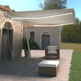 Tenda Ročno zložljiva tenda z LED lučkami 500x350 cm krem Cene