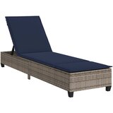 vidaXL Ležalnik z blazinami siv 55x200x25,5 cm poli ratan, (5000296577) Cene