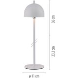 SCHÖNER WOHNEN 19244-16 - LED prigušiva stona lampa BELLIS LED/2,5W/5V IP54 bela | Eponuda.com