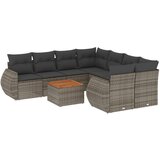 Maison Chic Seti vrtnega pohištva - Vrtna garnitura - Vrtni pohištvo set 9-delna z blazinami siv poli ratan, (21798112) | Shoptok.si