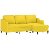 vidaXL Trosjed s tabureom svjetložuti 180 cm od tkanine | shoptok.hr
