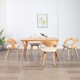 The Living Store Jedilni stoli 4 kosi krem ukrivljen les in umetno usnje - Jedilni Stol, (21836301) | Shoptok.si