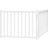 vidaXL Vrata za pse zložljiva 2 panela bela 160 cm trden les jelke | Shoptok.si