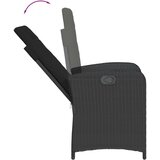 vidaXL 7-dijelni vrtni blagovaonski set s jastucima crni od poliratana | shoptok.hr