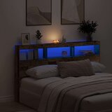 Ormarić za uzglavlje s LED svjetlima staro drvo 180x17x102 cm | shoptok.hr