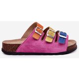 Panto Fino Ladies Suede Slippers With Buckles Fuksja | Shoptok.si