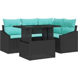 vidaXL Vrtna sedežna garnitura 5 pcs Črna in modra 100 x 55 x 73 cm, (5000020399) | Shoptok.si