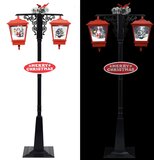  Ulična svjetiljka s Djedom Mrazom crno-crvena 81x40x188 cm PVC | Eponuda.com