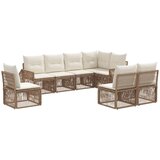 vidaXL Vrtna sedežna garnitura 8 pcs Bež in smetanasto bela poli ratan, (5000271270) | Shoptok.si