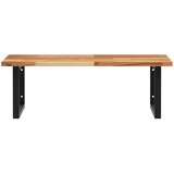  Zidna polica za umivaonik od čelika i masivnog bagremovog drva Smeđa 80 x 60 x 2 cm | shoptok.hr