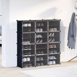 vidaXL Organizator za kocke za pohranu s 12 kocki i vratima crni PP | shoptok.hr