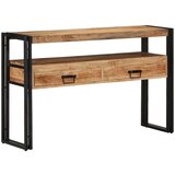 vidaXL Krajnji stolovi Prirodno drvo, crno Čvrsto drvo bagrema, metal | shoptok.hr