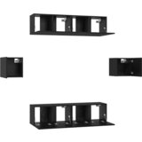 vidaXL Set TV komoda s pohranom s vratima 6 pcs Crni hrast 60 x 30 x 30 cm | shoptok.hr