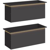  Vrtna posuda za sadnju s LED svjetlom 2 kom. Crna - Crna 40 x 100 x 40 cm 2 | shoptok.hr