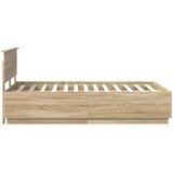  Krevetna konstrukcija s uzglavljem Hrast sonoma 135 x 190 cm | shoptok.hr