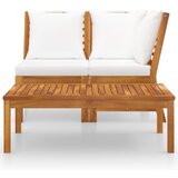 Maison Chic Seti vrtnega pohištva - Vrtna garnitura s krem blazinami 3-delna trden akacijev les, (21796413) | Shoptok.si