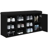 vidaXL klupa za cipele crna 102 x 32 x 50 cm od konstruiranog drva | shoptok.hr