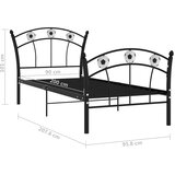  Okvir za krevet s nogometnim uzorkom crni metalni 90 x 200 cm | Eponuda.ba