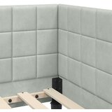 vidaXL Kotna postelja z vzglavjem Svetlo siva 80 x 200 cm Žamet | Shoptok.si