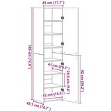  Visoka komoda siva sonome 45x42,5x185 cm od konstruiranog drva | shoptok.hr