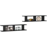 vidaXL zidne police 2 kom crne 90 x 18 x 20 cm konstruirano drvo | shoptok.hr
