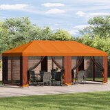 Paviljon s bočnim stranama 6 x 3 m Narančasta Poliester i čelik | shoptok.hr