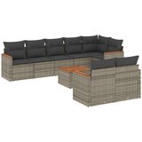  9-dijelni set vrtnih sofa od poliratana s jastucima sivi | shoptok.hr