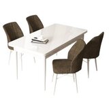 Hanah home set trpezarijski sto i 4 stolice arp white brown | ePonuda.com