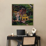  Slika - August Macke – Staudacherhaus in Tegernsee 40x40 U prirodnom drvenom okviru | shoptok.hr