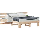 vidaXL Konstrukcija postelje Rjava 120 x 200 cm Masivno borovo les, (5000123760) | Shoptok.si