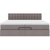  Otomanski okvir kreveta s madracima smeđesivi 200x200cm tkanine | shoptok.hr