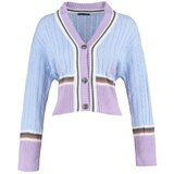 Trendyol Kardigan svijetloplava / svijetloljubičasta / bijela | shoptok.hr