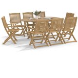  The Living Store Zložljivi vrtni stoli 8 kosov 54,5x58x90 cm trdna akacija - Vrtni Stol, (21457581) | Shoptok.si
