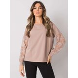 RUE PARIS Blouse-RV-BZ-7342.03-dark beige | Shoptok.si