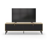 Marckeric Crna/u prirodnoj boji TV komoda u dekoru hrasta 180x51 cm Nola – | shoptok.hr