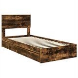  Krevet s od storage s uzglavljem Dimljeni hrast 100 x 200 cm | shoptok.hr